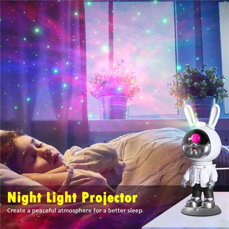 k2309 Space Rabbit Brightness Adjustable Starry Sky Projection Lamp Atmosphere Night Light