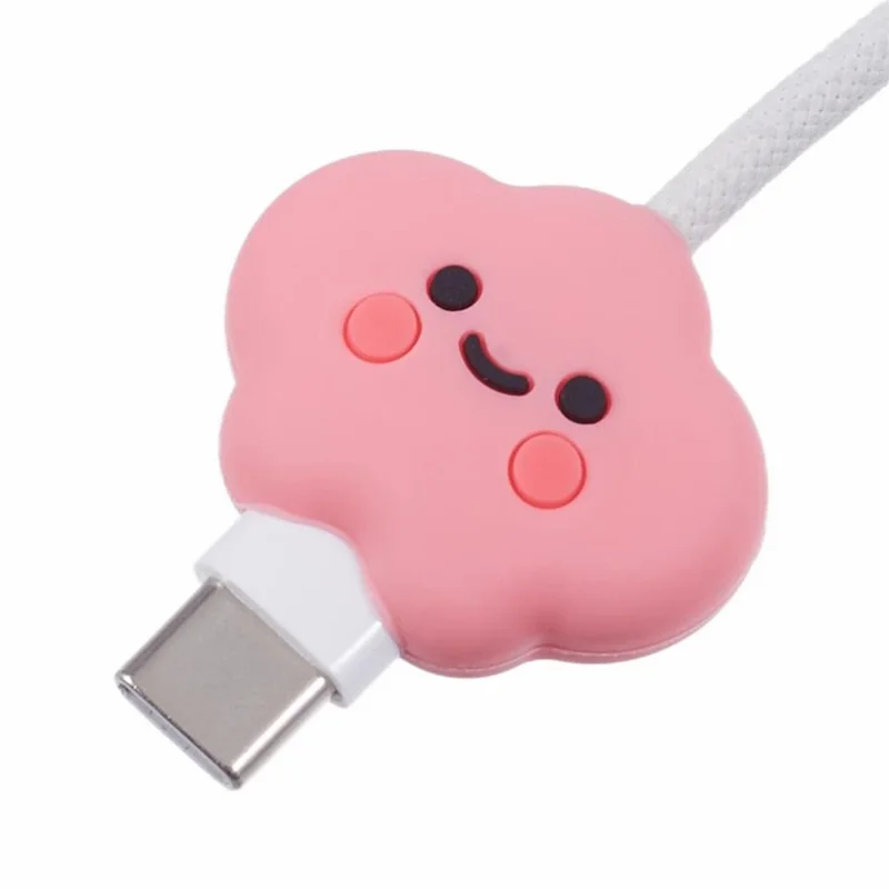 Cartoon Silicone Cable Protector Cord Saver USB Cable Buddies Holder for Smartphone - C