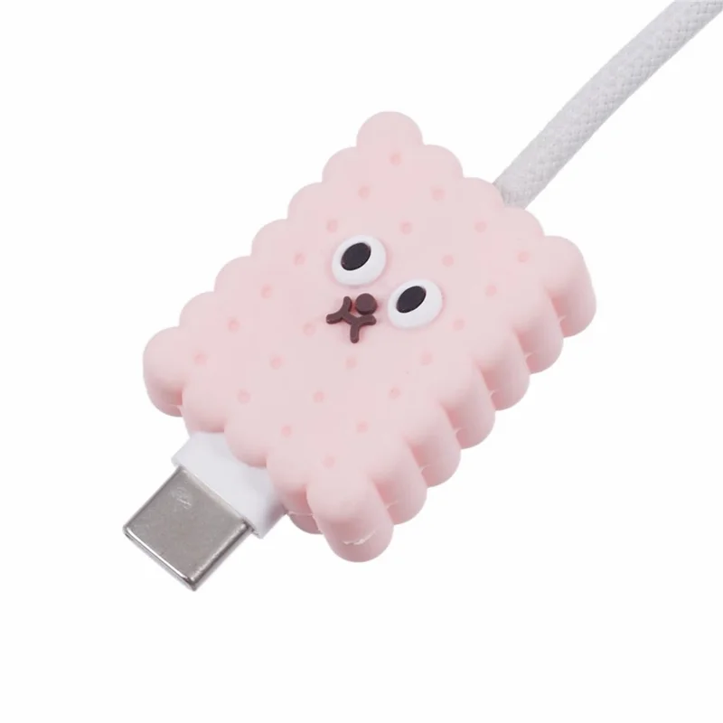 Cartoon Silicone Cable Protector Cord Saver USB Cable Buddies Holder for Smartphone - D