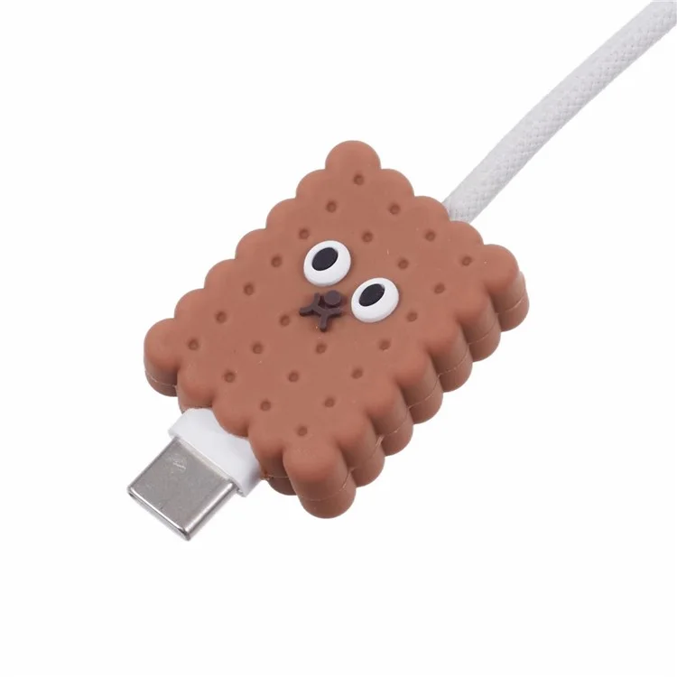 Cartoon Silicone Cable Protector Cord Saver USB Cable Buddies Holder for Smartphone - E