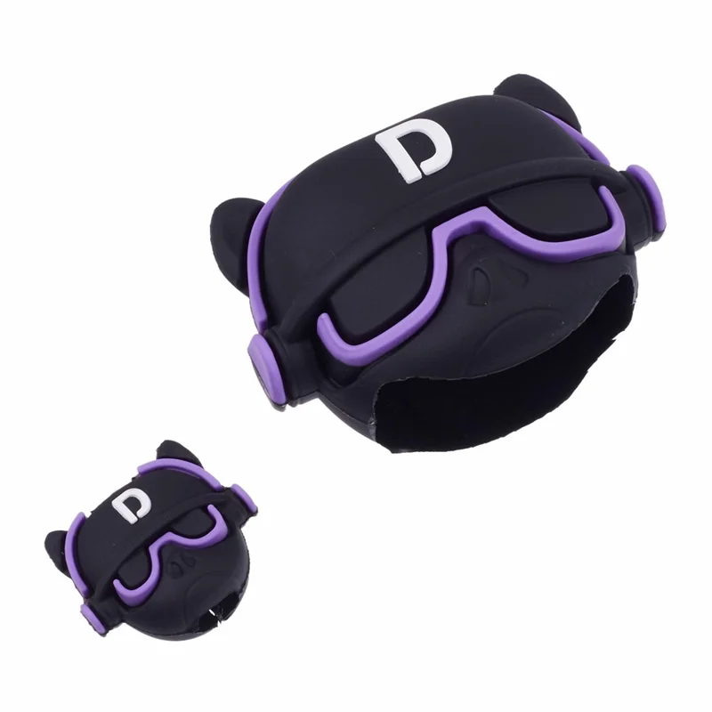 1 Set Cartoon Music Dog Protective Case Silicone Adapter Charger Cable Protector Cover for iPhone 18W  /  20W Charger - Purple