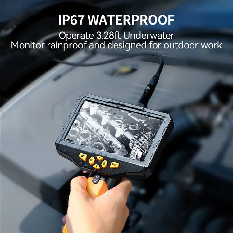 Teslong NTS300 15m Fil Portable 5,0 Pouces Écran HD Endoscope 8 mm Double D'objectif Inspection de Forage