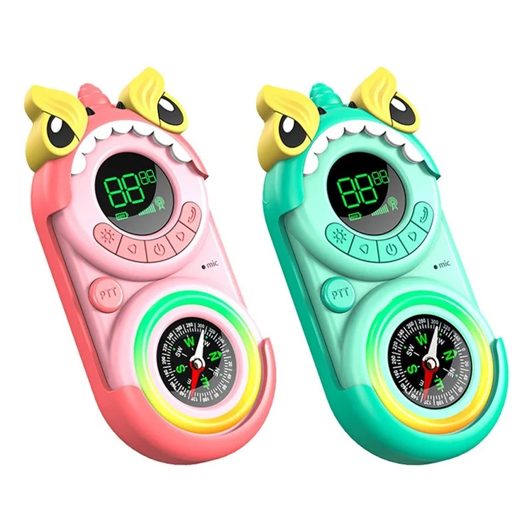 DJ400 2pcs / Establezca Mini Walkie Talkie Con Compass 3 km de Radio Hom Mano Para Niños Juguete Educativo
