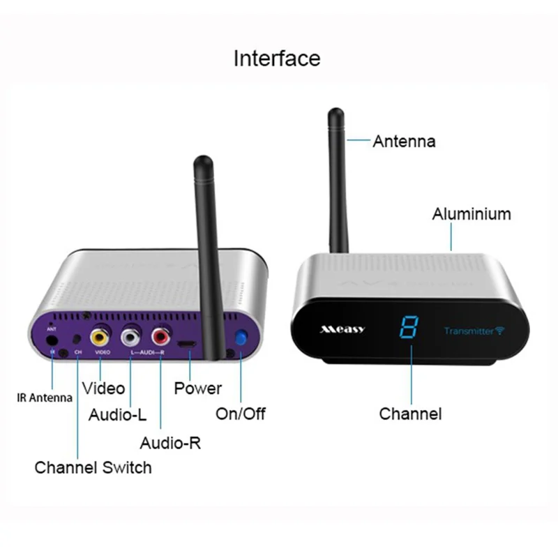MEASY AV230 300m Range 2.4G Wireless HD Video Transmitter and Receiver with IR Antenna - US Plug