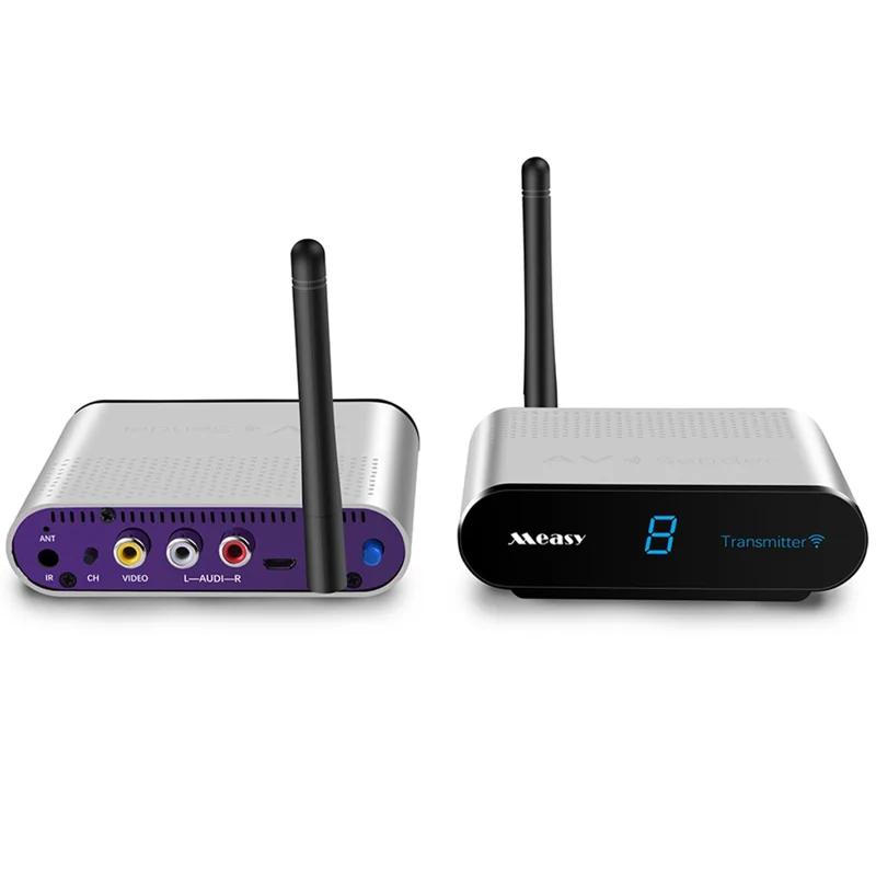 MEASY AV220 200m Range 2.4G Wireless HD Video Transmitter and Receiver with IR Antenna - US Plug