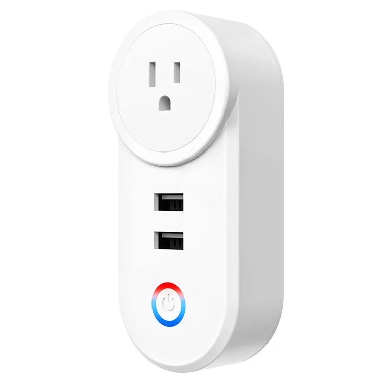 Tuya Bluetooth+Wifi Smart Plug 16A Power Socket Wall Charger with USB Port - US Plug