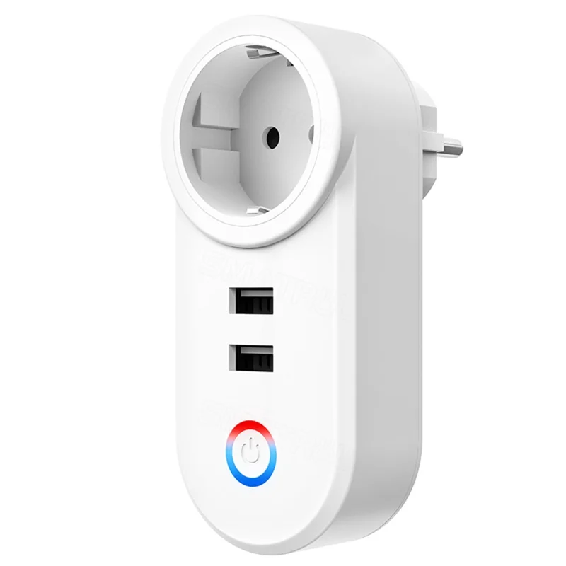 Tuya Bluetooth+Wifi Smart Plug 16A Power Socket Wall Charger with USB Port - EU Plug