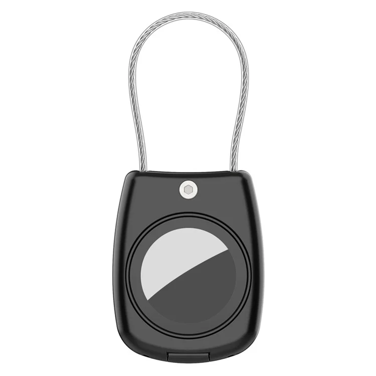 Waterproof Hard PC Protective Case for AirTag Bluetooth-compatible Tracker with Wire Cable - Black