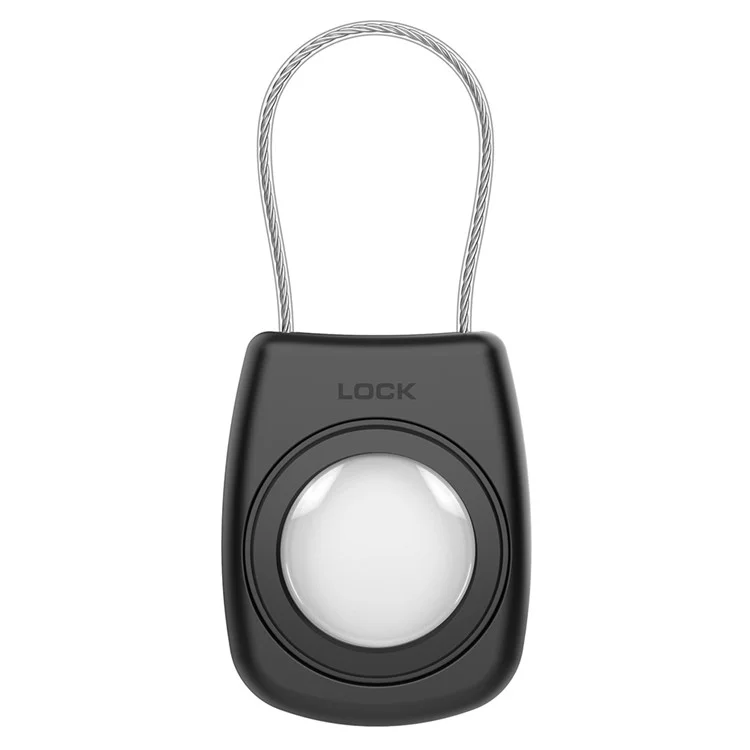 Waterproof Hard PC Protective Case for AirTag Bluetooth-compatible Tracker with Wire Cable - Black