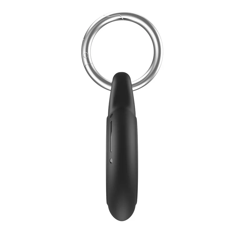 For AirTag Waterproof Case Hard PC Protective Cover Holder with Keychain - Black