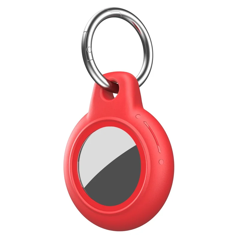 For AirTag Waterproof Case Hard PC Protective Cover Holder with Keychain - Red