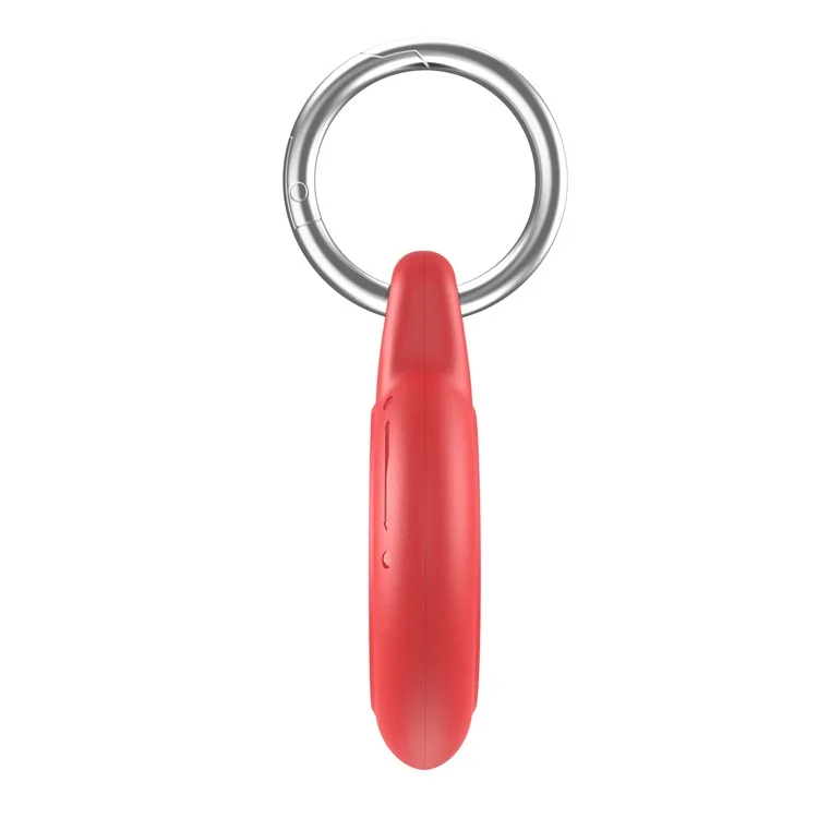 For AirTag Waterproof Case Hard PC Protective Cover Holder with Keychain - Red