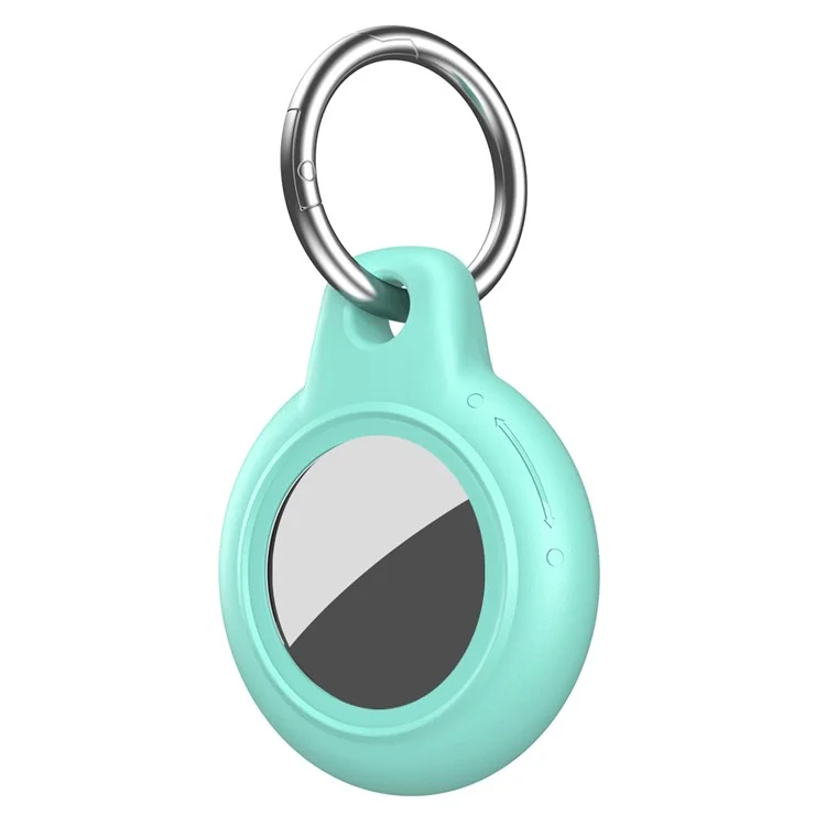 For AirTag Waterproof Case Hard PC Protective Cover Holder with Keychain - Mint Green