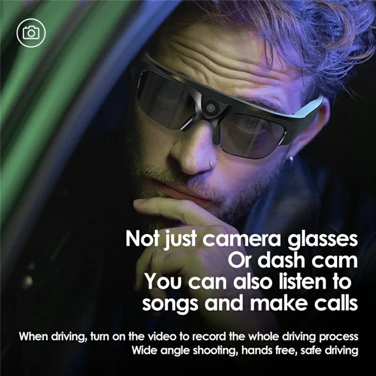 XV16 2K Video Kamera Smart Brille Bluetooth Sporthoerer ohne Speicherkarte (CE-zertifiziert)