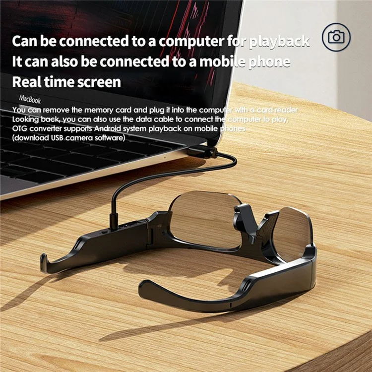 XV17 2K Camera WiFi Bluetooth-compatible Smart Glasses Video Recorder without Memory Card (CE Certified) - Grey