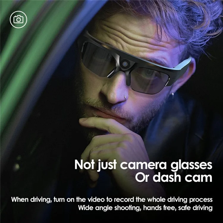 XV17 2K Camera WiFi Bluetooth-compatible Smart Glasses Video Recorder without Memory Card (CE Certified) - Grey