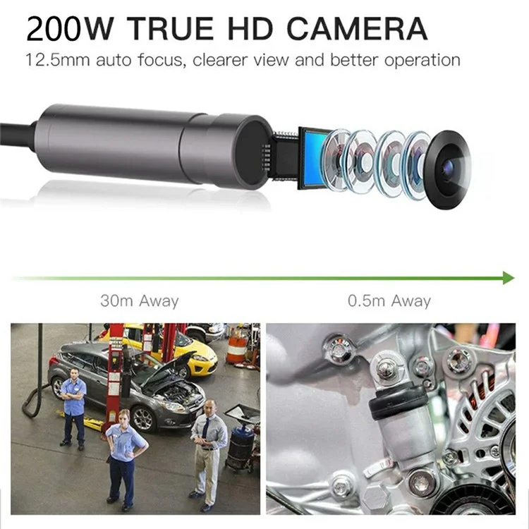 TESLONG NTS500 8mm Dual Lens 5m Wire 5.0-inch Screen Industry Endoscope Inspection Camera with 32G TF Card