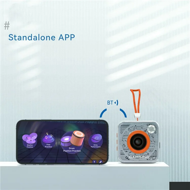 GAMSING GRA2 Air Drum Set with Bluetooth-compatible Speaker, Sticks Portable Drumstick Playset