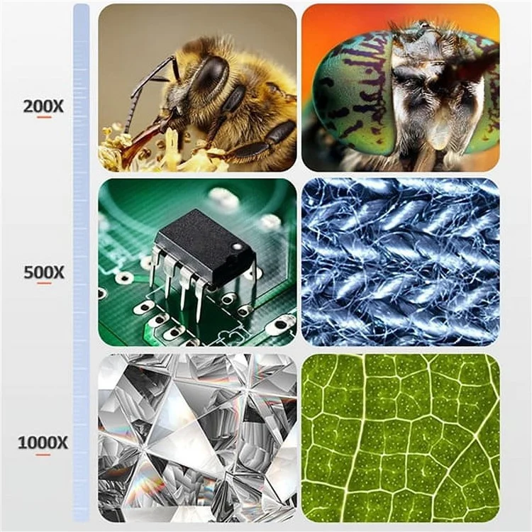 307 2MP Digital Microscope Camera 4.3 inch Screen 1000X Magnification Kids Microscope Video Recorder