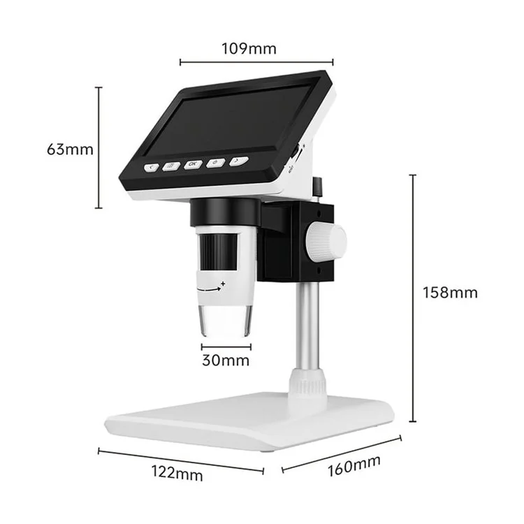 307 2MP Digital Microscope Camera 4.3 inch Screen 1000X Magnification Kids Microscope Video Recorder