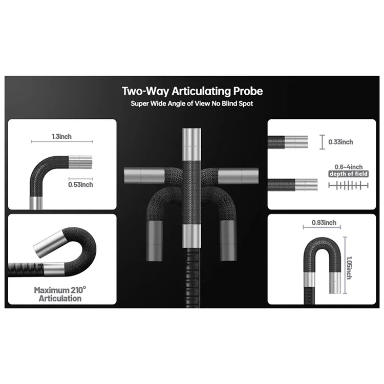 Teslong TD500 da 6,5 ​​mm Per Lente Rotabile 1,55 m Filo da 5,0 Pollici Schema di Ispezione Del Tubo Dell'endoscopio Con Scheda 32G TF
