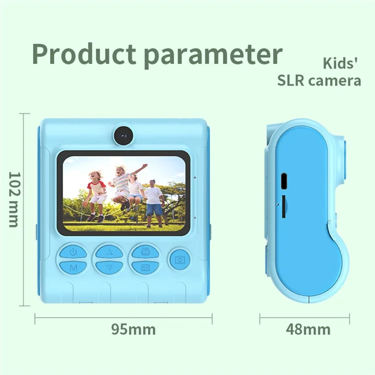 LK001 2.4-inch Screen Children Digital Camera Thermal Inkless Photo Printer with 32G TF Card + Card Reader - Purple