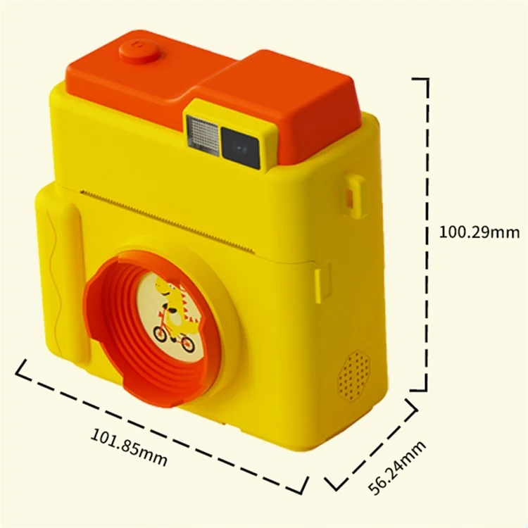 LK002 2,4-дюймовый Экран Детей HD Digital Camera Mini Photo Photo Printer с 32G TF Card + Carder Reader - Желтый