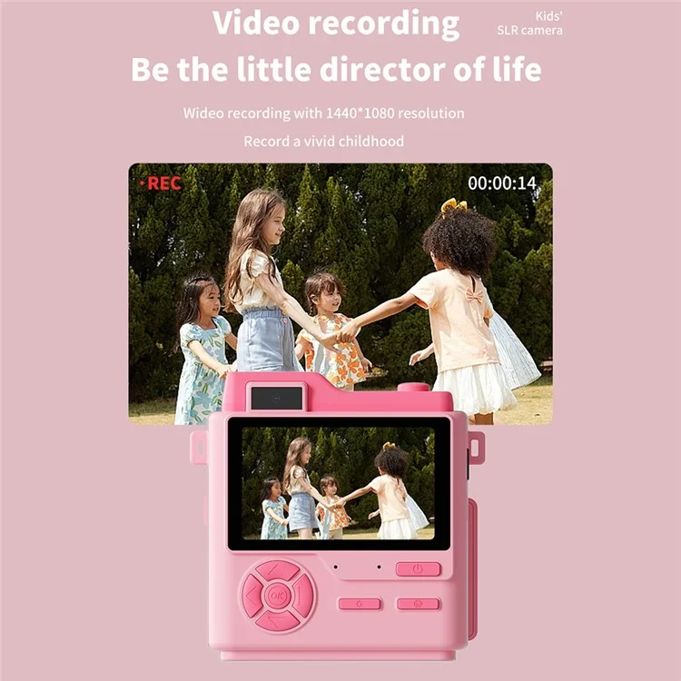 LK002 2,4-дюймовый Экран Детей HD Digital Camera Mini Photo Photo Printer с 32G TF Card + Carder Reader - Желтый