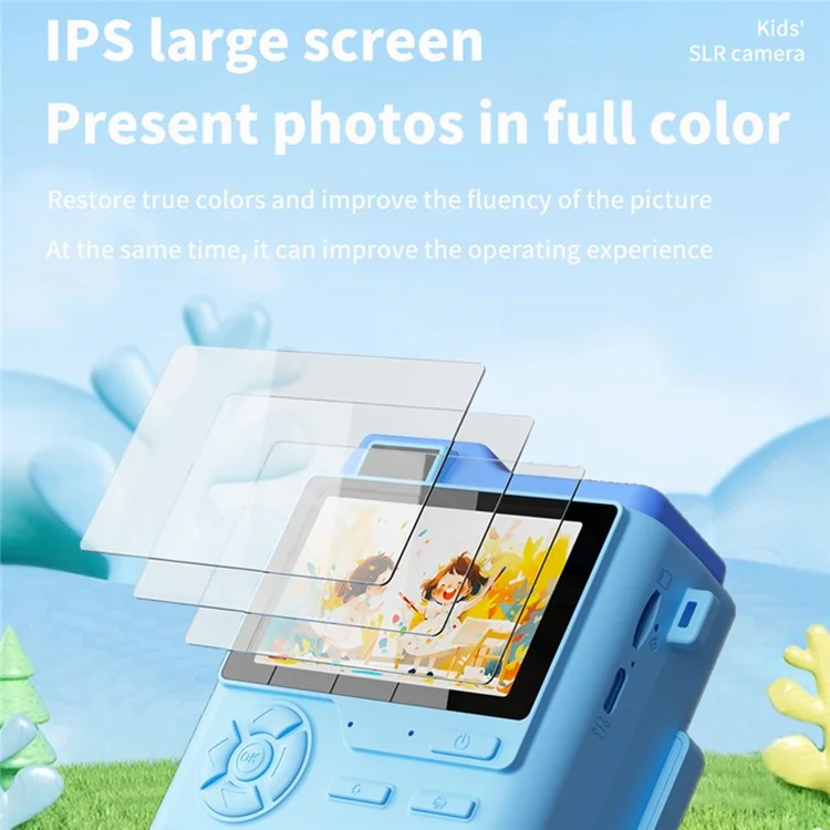 LK002 2,4-дюймовый Экран Детей HD Digital Camera Mini Photo Photo Printer с 32G TF Card + Carder Reader - Желтый