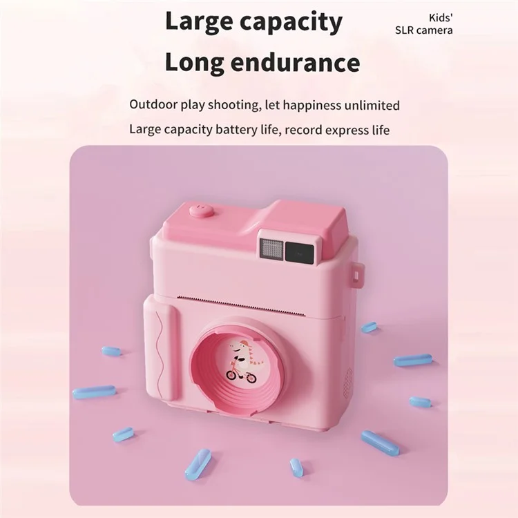 LK002 2,4-дюймовый Экран Детей HD Digital Camera Mini Photo Photo Printer с 32G TF Card + Carder Reader - Желтый