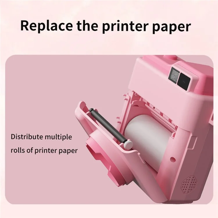 LK002 2,4-дюймовый Экран Детей HD Digital Camera Mini Photo Photo Printer с 32G TF Card + Carder Reader - Желтый