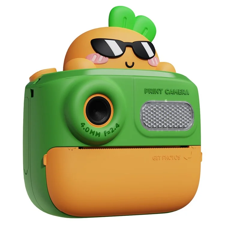 K64 Cute Dual Lens Kids HD Camera da Stampa Istantanea Stampante Per Foto Termiche - Verde
