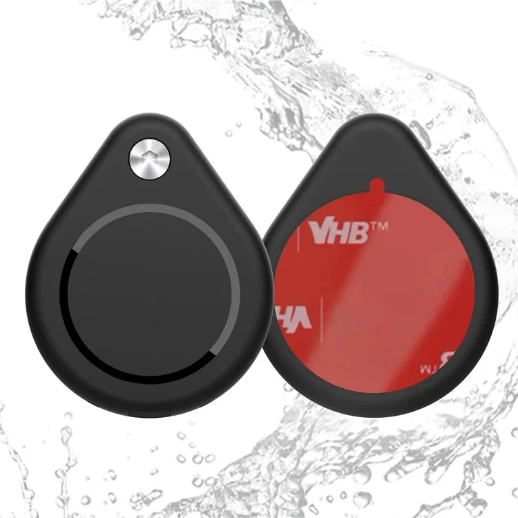 Para la Caja de Rastreador de Airtag Bluetooth Gotas de Agua PC+Metal Water Water Cover Con Película Protectora