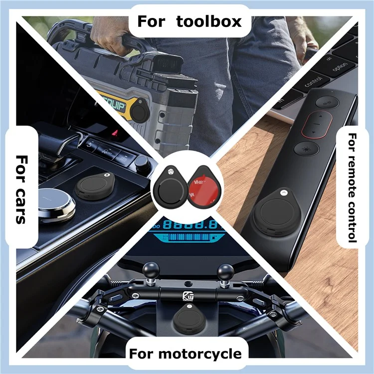 Para la Caja de Rastreador de Airtag Bluetooth Gotas de Agua PC+Metal Water Water Cover Con Película Protectora