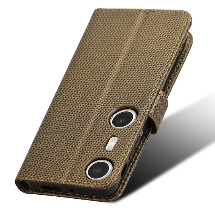 Pour Xreal Beam Pro Case pu Leather Diamond Texture Texture Portefeuille Couverture Téléphone - Brun