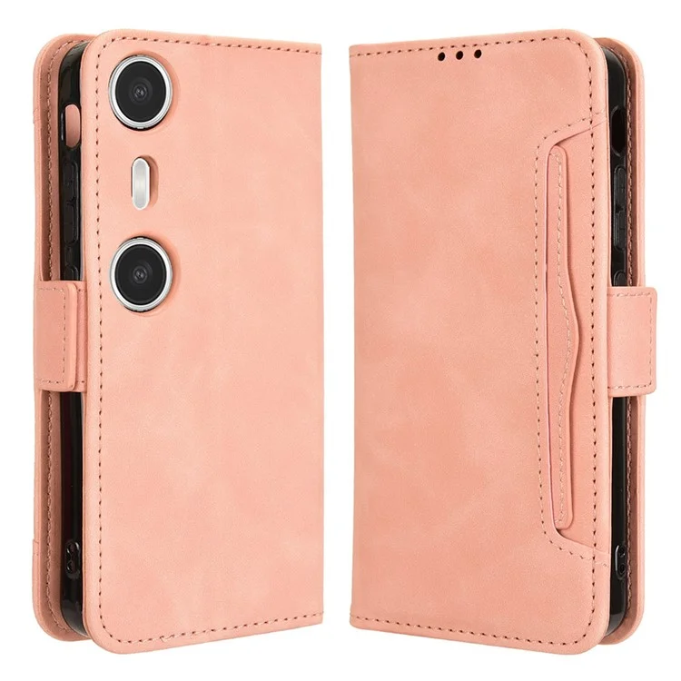 Pour le Couvercle de Portefeuille de Téléphones en Cuir Xreal Beam Pro Avec Des Emplacements de Cartes Multiples - Rose