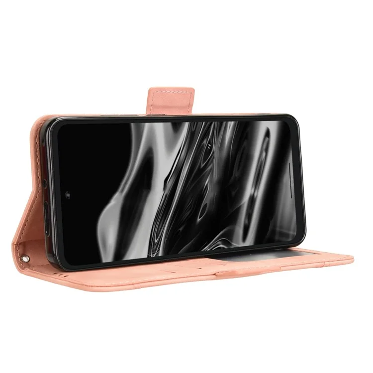 Pour le Couvercle de Portefeuille de Téléphones en Cuir Xreal Beam Pro Avec Des Emplacements de Cartes Multiples - Rose