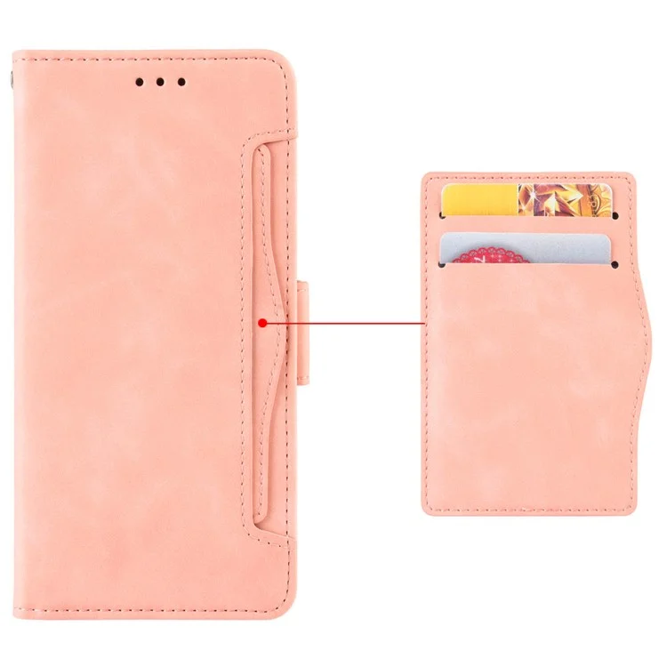 Pour le Couvercle de Portefeuille de Téléphones en Cuir Xreal Beam Pro Avec Des Emplacements de Cartes Multiples - Rose
