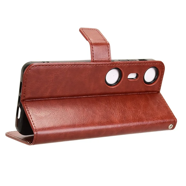 Für XREAL Beam Pro Case Crazy Horse Textur PU Leder Telefon Brieftasche Abdeckung - Braun
