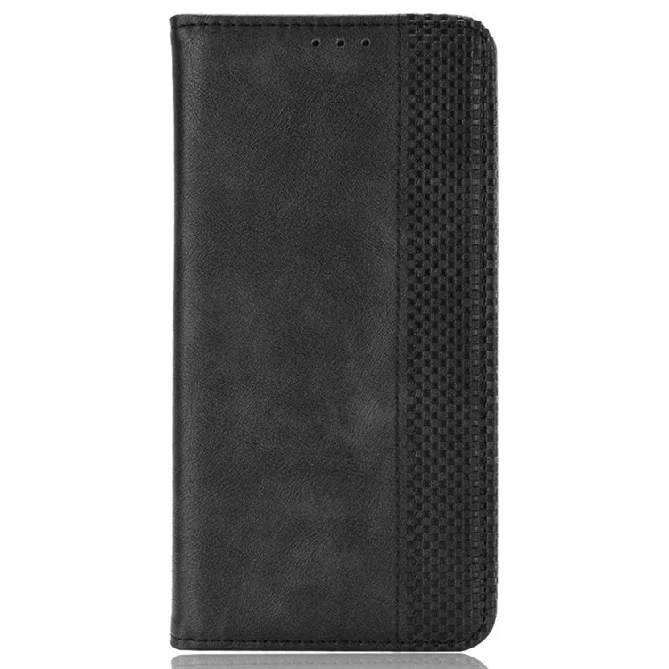 Pour XREAL Beam Pro Étui en cuir Portefeuille Support Texture rétro Housse de téléphone - Noir