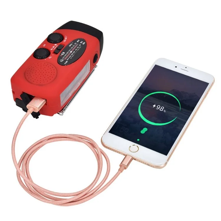 HRD-902 Outdoor Power Power Hand Crank FM / Sono / Flashlight LED Radio WB 2600mah Power Bank