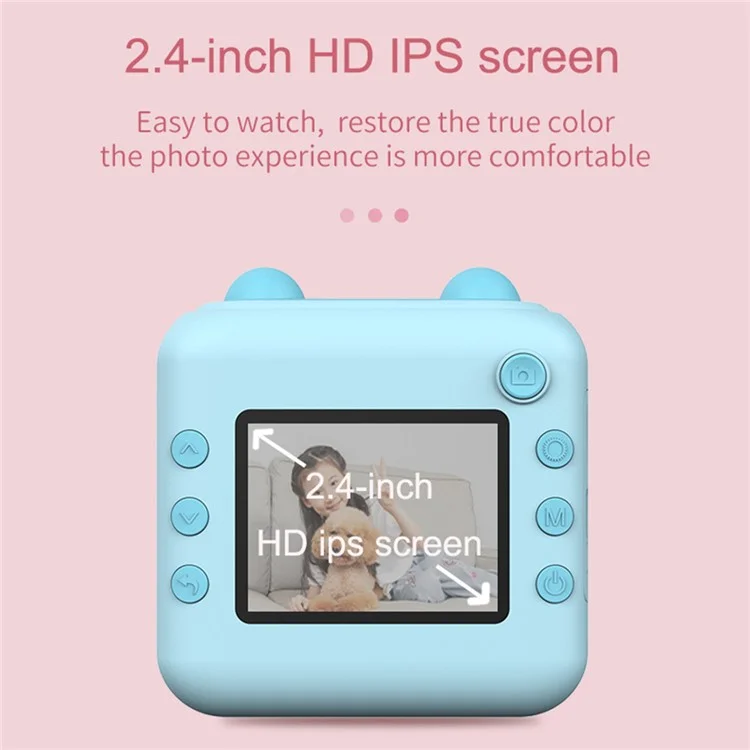 A22 2.4 Pulgadas Mini Kids HD Cámara Digital Digital Impresión de Fotografía Máquina de Impresión - Azul