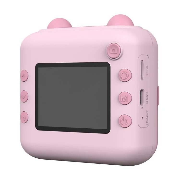 A22 2.4-inch Screen Mini Kids HD Digital Camera Instant Photo Printing Machine - Pink