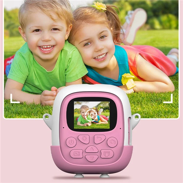 A19B Cartoon Design 2,0-дюймовый Экран Mini Kids HD Цифровая Камера Мгновенная Фотопринтер - Розовый