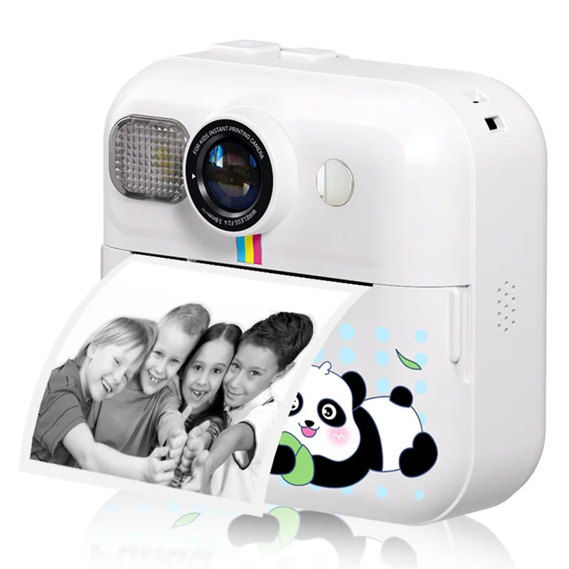 CP02 2.4-inch Screen Kids HD Digital Camera Mini Thermal Photo Printer - White