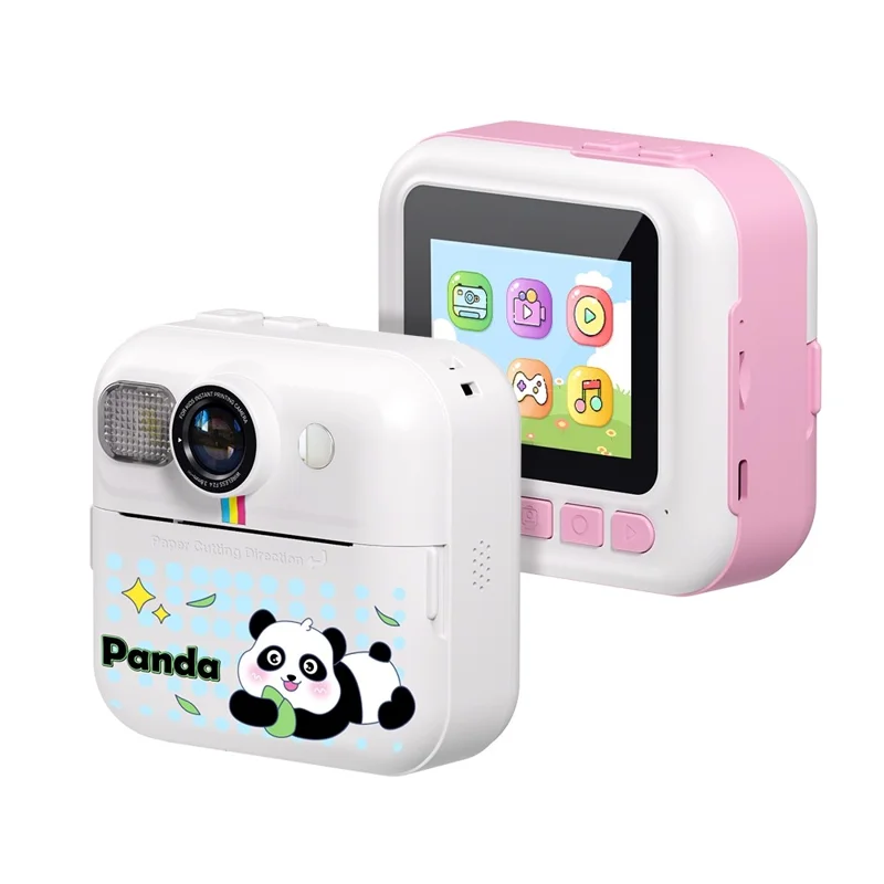 CP02 2.4-inch Screen Kids HD Digital Camera Mini Thermal Photo Printer - White