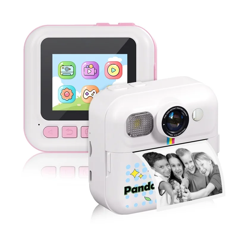 CP02 2.4-inch Screen Kids HD Digital Camera Mini Thermal Photo Printer - White
