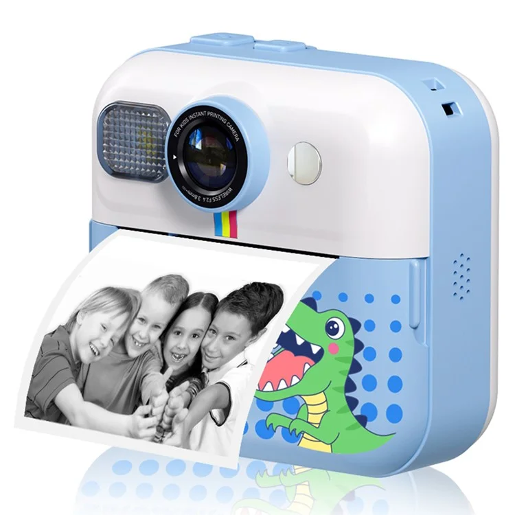 CP02 2,4-Zoll-Bildschirm Kids HD Digitalkamera Mini Thermofotodrucker mit 32G TF-Karte + Kartenlesegerät - Blau