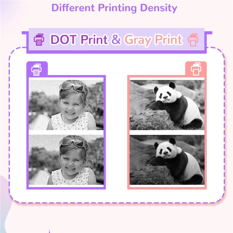 CP02 Cámara digital HD para niños con pantalla de 2.4 pulgadas y mini impresora térmica de fotos con tarjeta TF de 32GB + lector de tarjetas - Púrpura