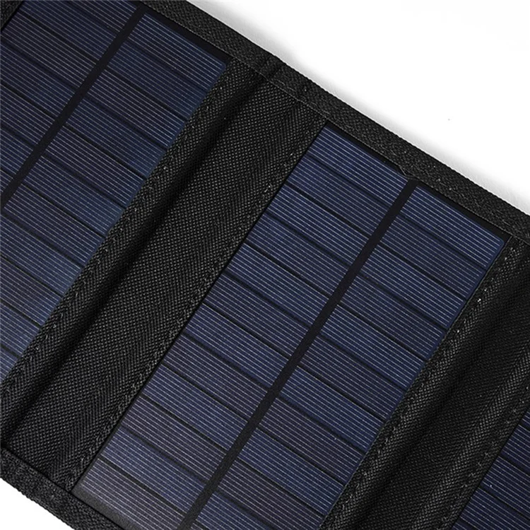 SPB5Z Foldable 5 Chargeur de Panneau Solaire 10W Chargeur Solaire Portable 5V Pour le Camping de Randonnées en Plein Air - Noir